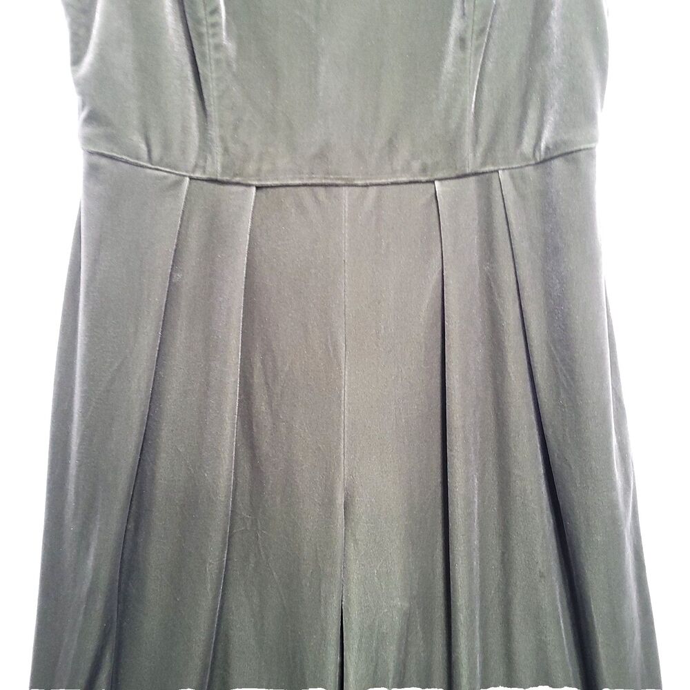 Velvet Flutter Sleeve Jumpsuit After Six 16 R Sage Green V Neck Wide Leg Event - Picture 4 of 13